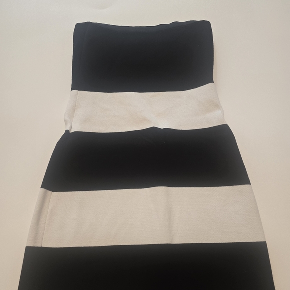 Club Monaco Striped Sweater Maxi Cocktail Sleeveless Strapless Size M - Picture 3 of 12